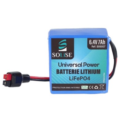 Batterie lithium 6V 7Ah LiFePO4 Solise