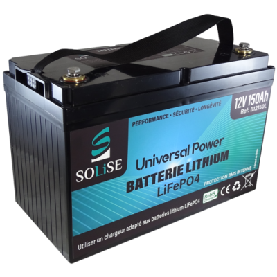Batterie lithium (LifePO4) 12V 120Ah pour camping-car, nautisme