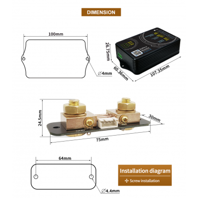 Bluetooth 10V-80V capacity indicator